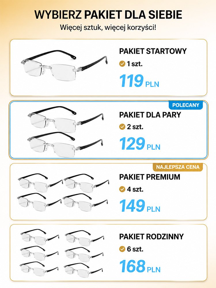 Wielofunkcyjne fotochromowe okulary do czytania z filtrem światła niebieskiego