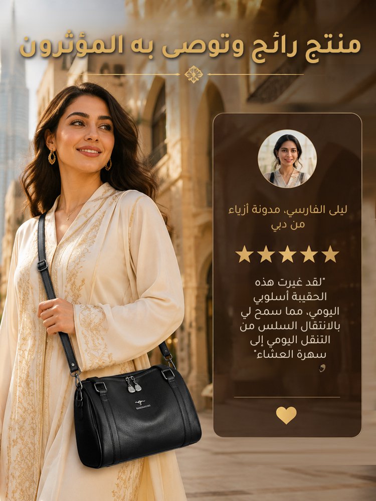 حقيبة بوسطن عصرية راقية من جلد بقر طبيعي