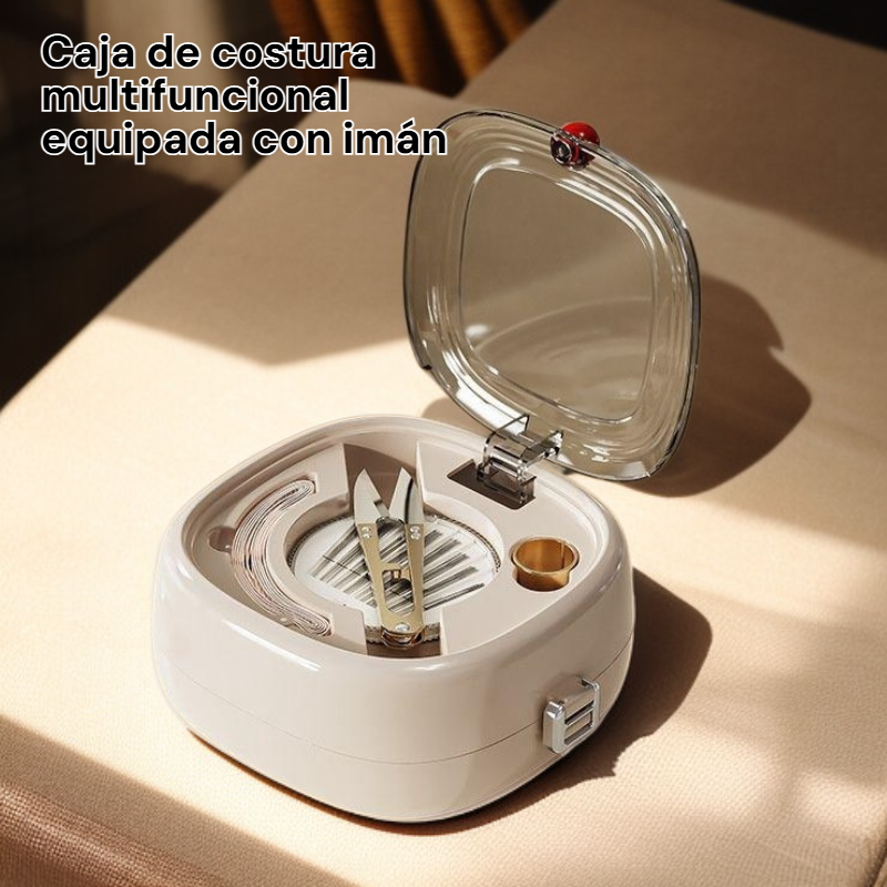 Caja de costura multifuncional con imán para el hogar