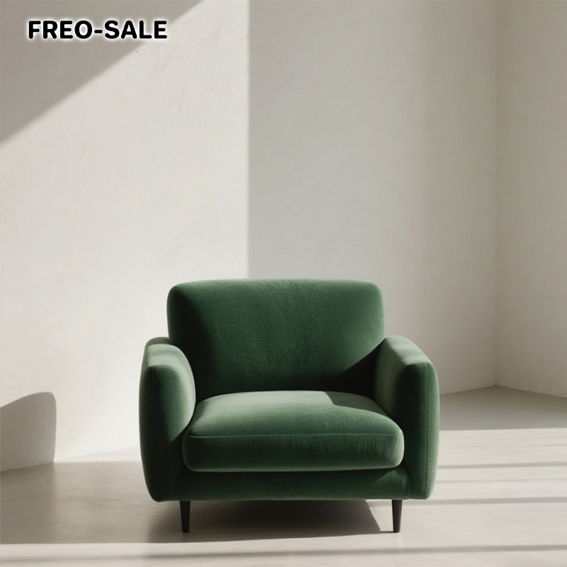 벨벳 원단 싱글 라운지 소파