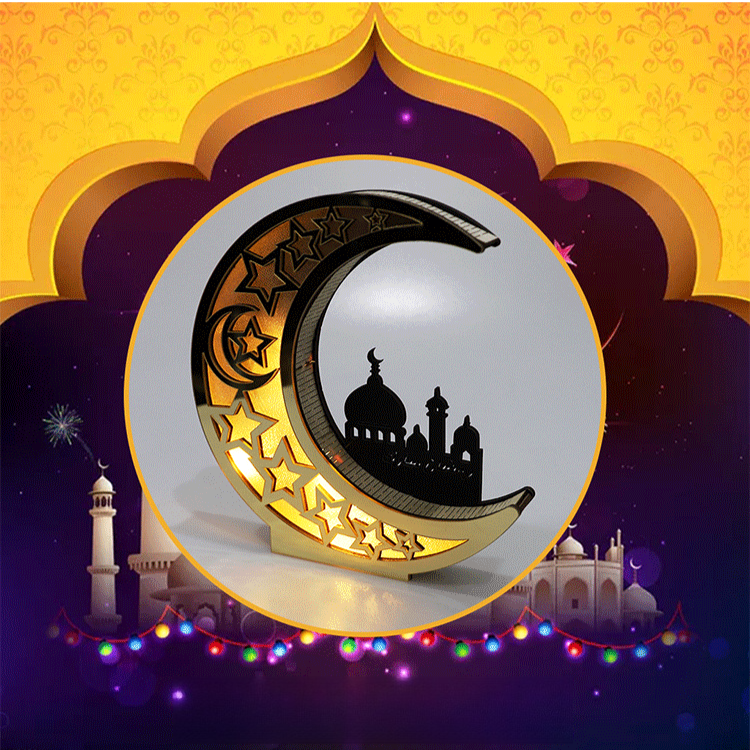 Mirror-Finish LED Moon Ornament