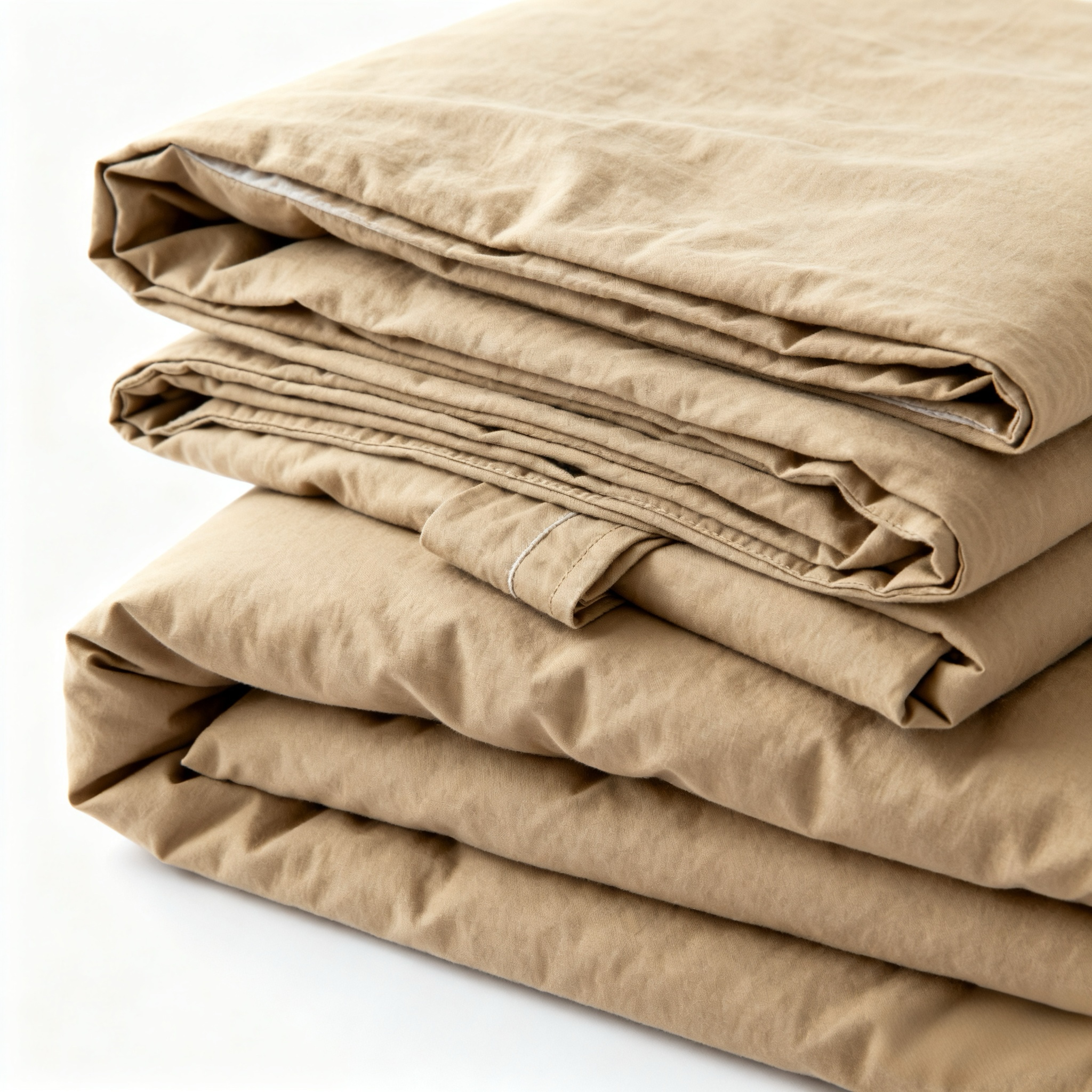 Čtyřdílná sada ložního prádla z čisté bavlny, světlá khaki, 1,8x2 m