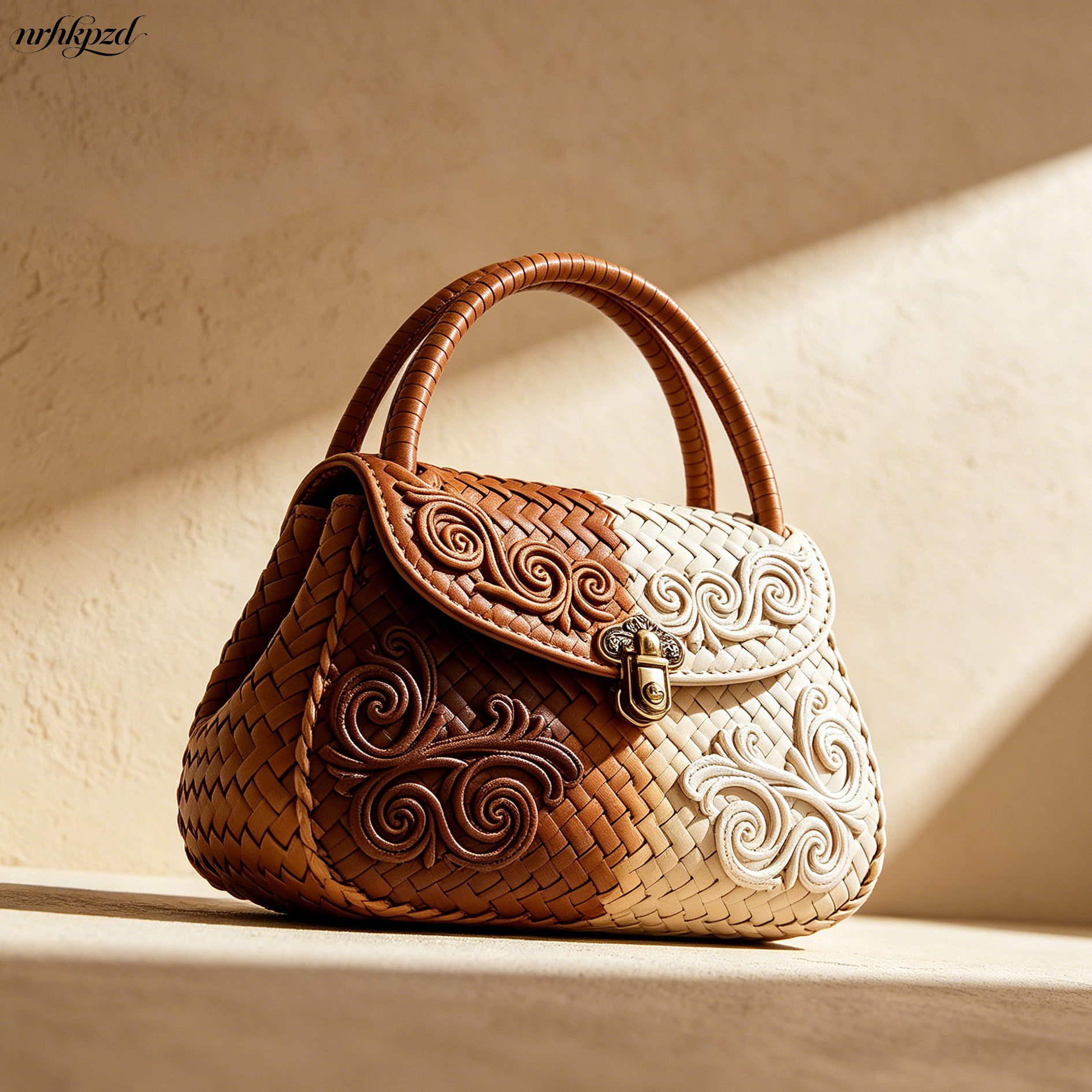 Handgefertigte Handtasche aus Palmfasern