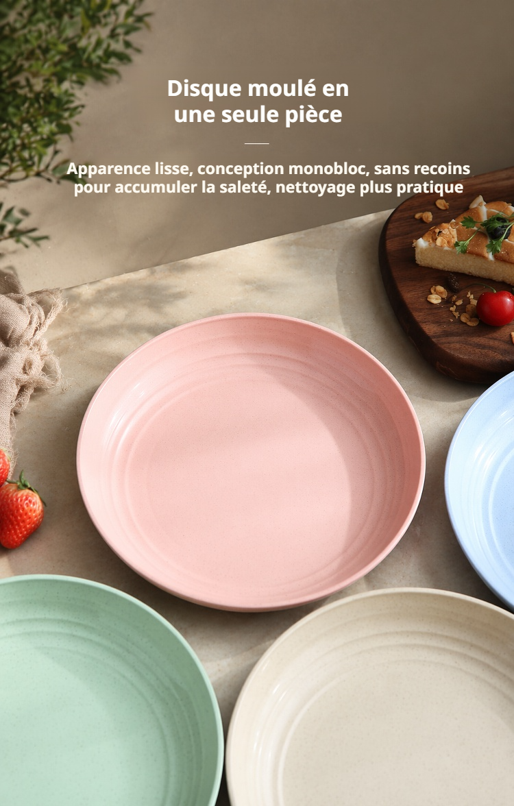 Vaisselle durable en paille de blé pour la cuisine