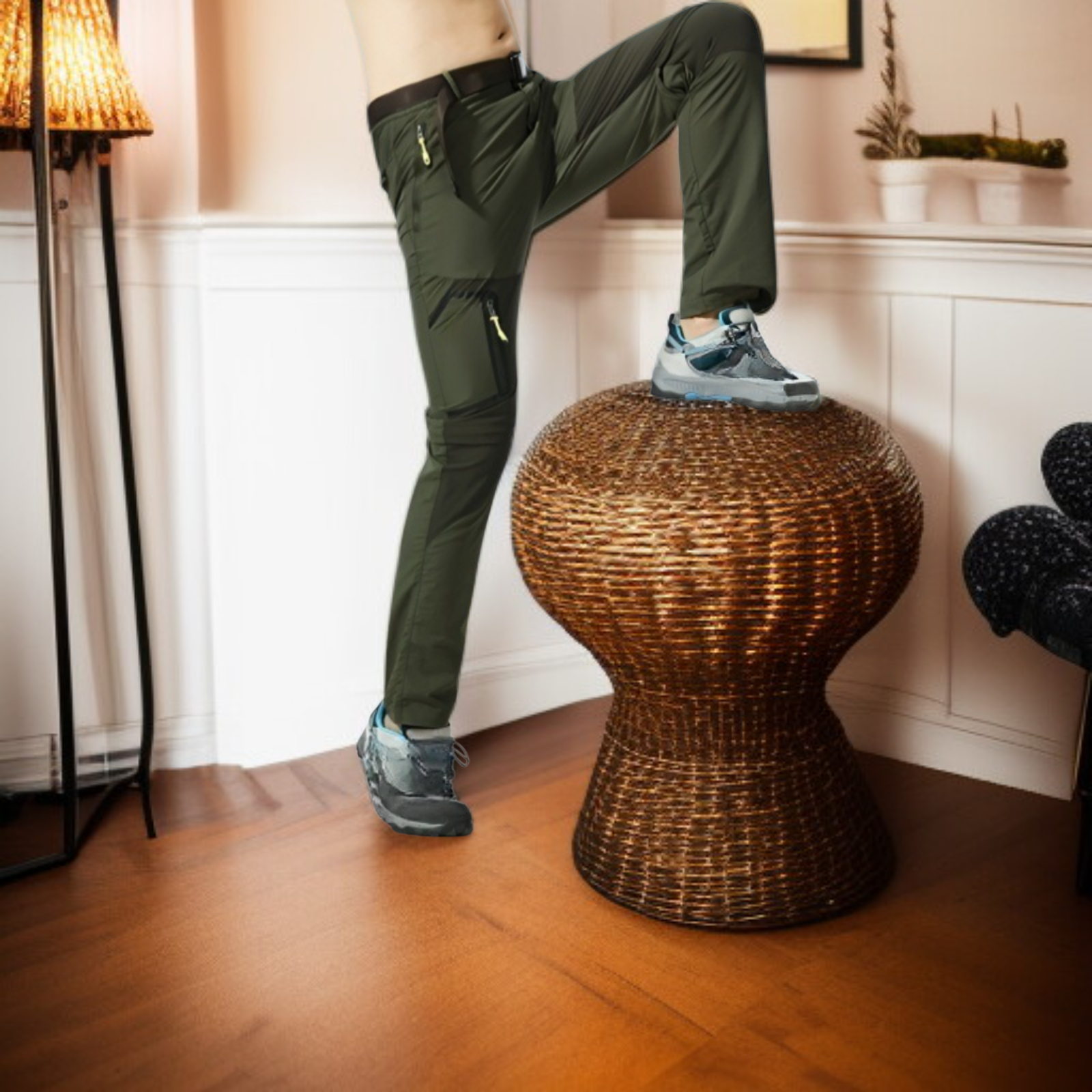 2WAY仕様でショートにもなるワークパンツ