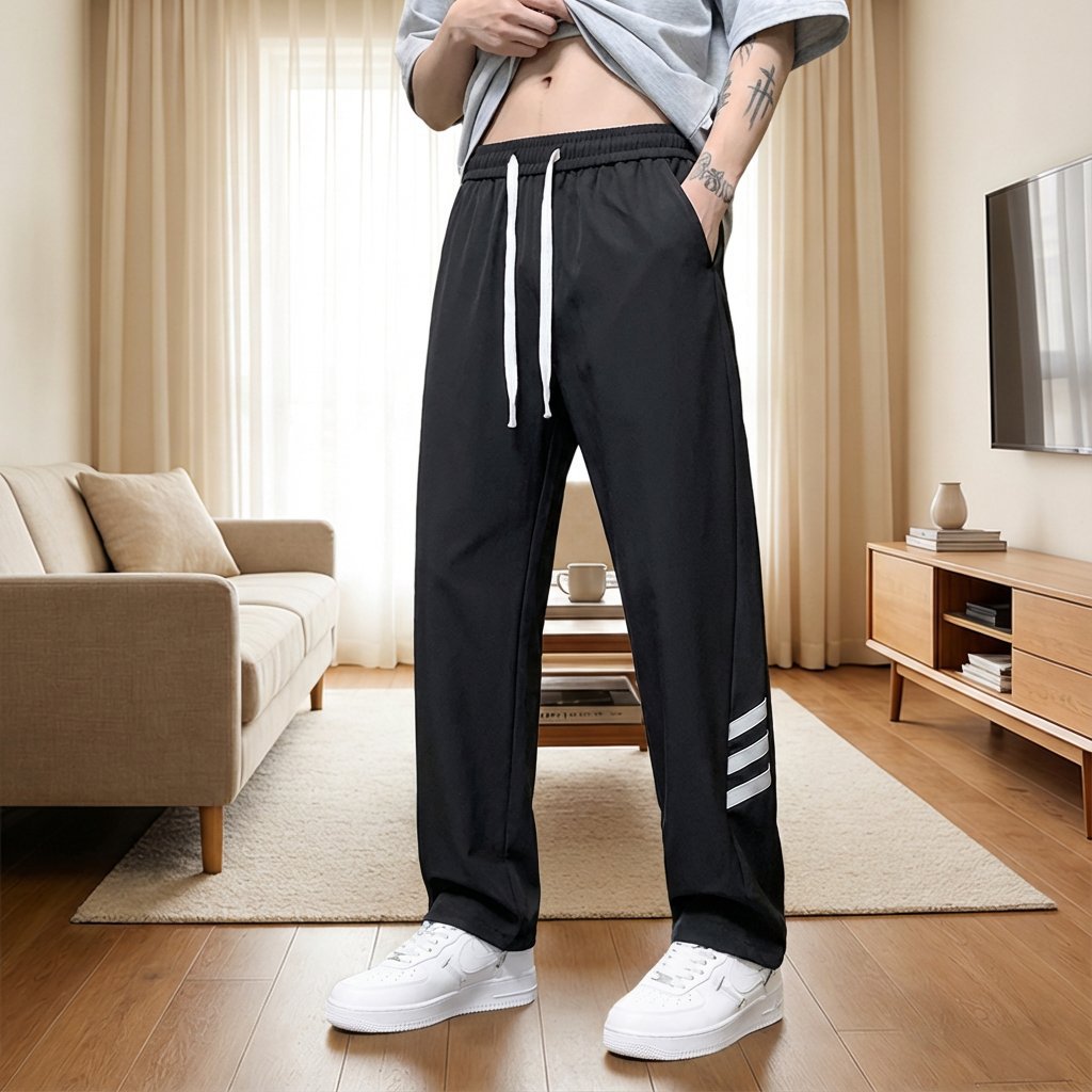 ユニセックスカジュアルパンツ メンズストレートパンツ