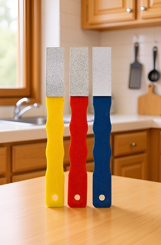 Sharpening serrated and straight edge knives