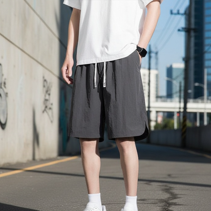 男性用夏季ゆったり速乾カジュアルハーフパンツ