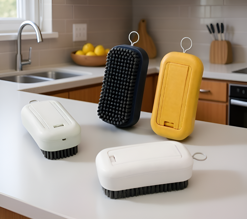 인체공학적 디자인의 긴 손잡이 브러쉬