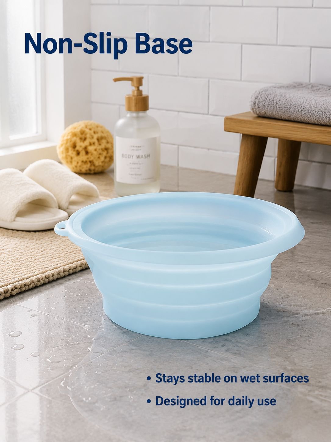 Silicone Collapsible Ice Bath Face Wash Basin