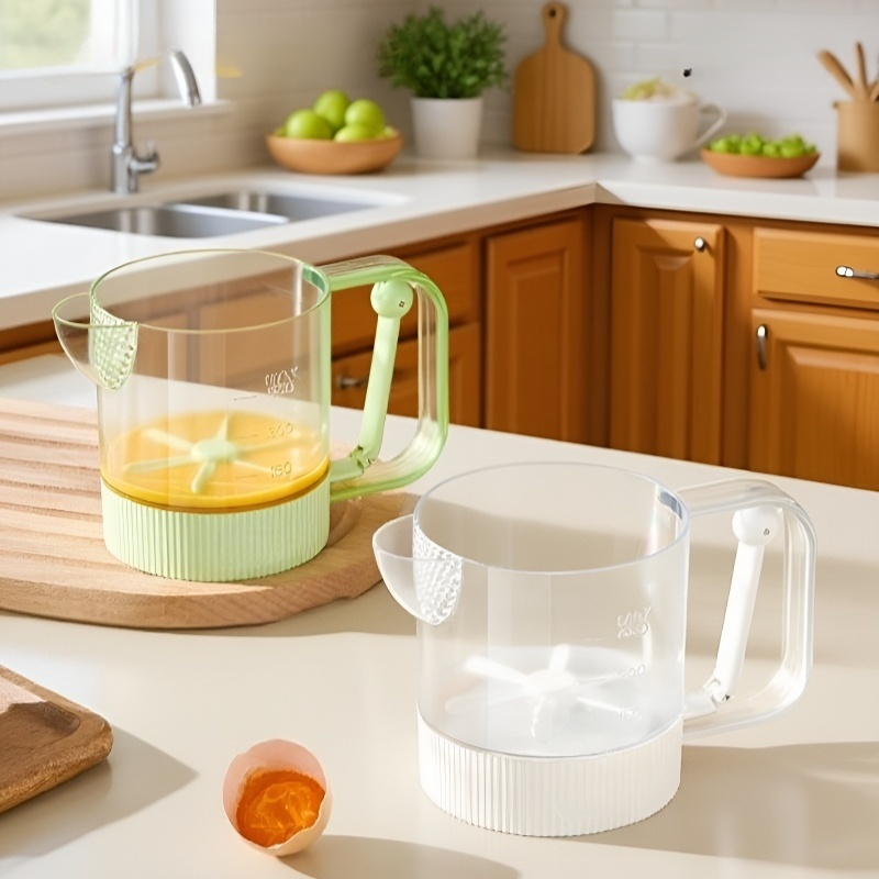 Stainless steel semi-automatic egg whisk