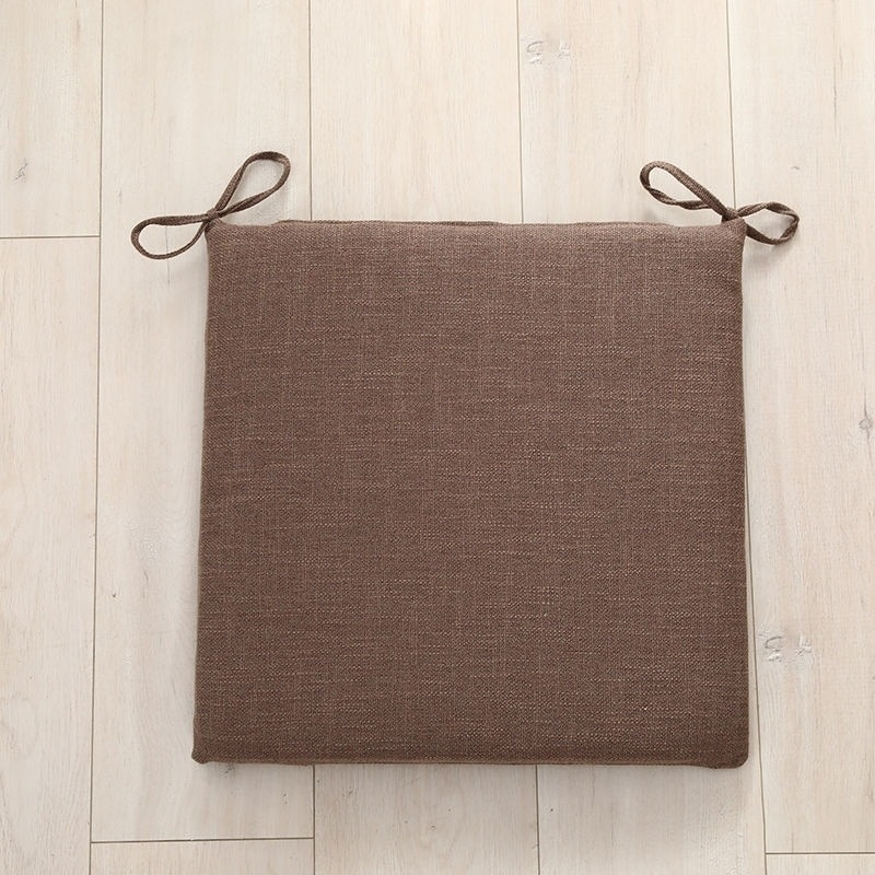 Detachable Washable Simple Linen Chair Cushion, Thickened and Breathable Seat Pad