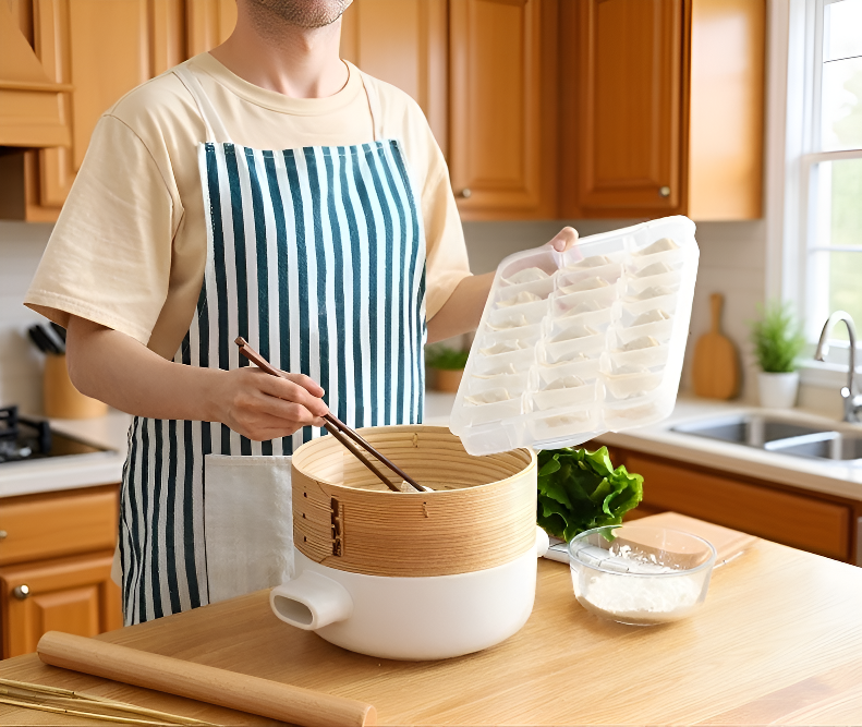 냉장고에 적합한 다기능 만두 보관함