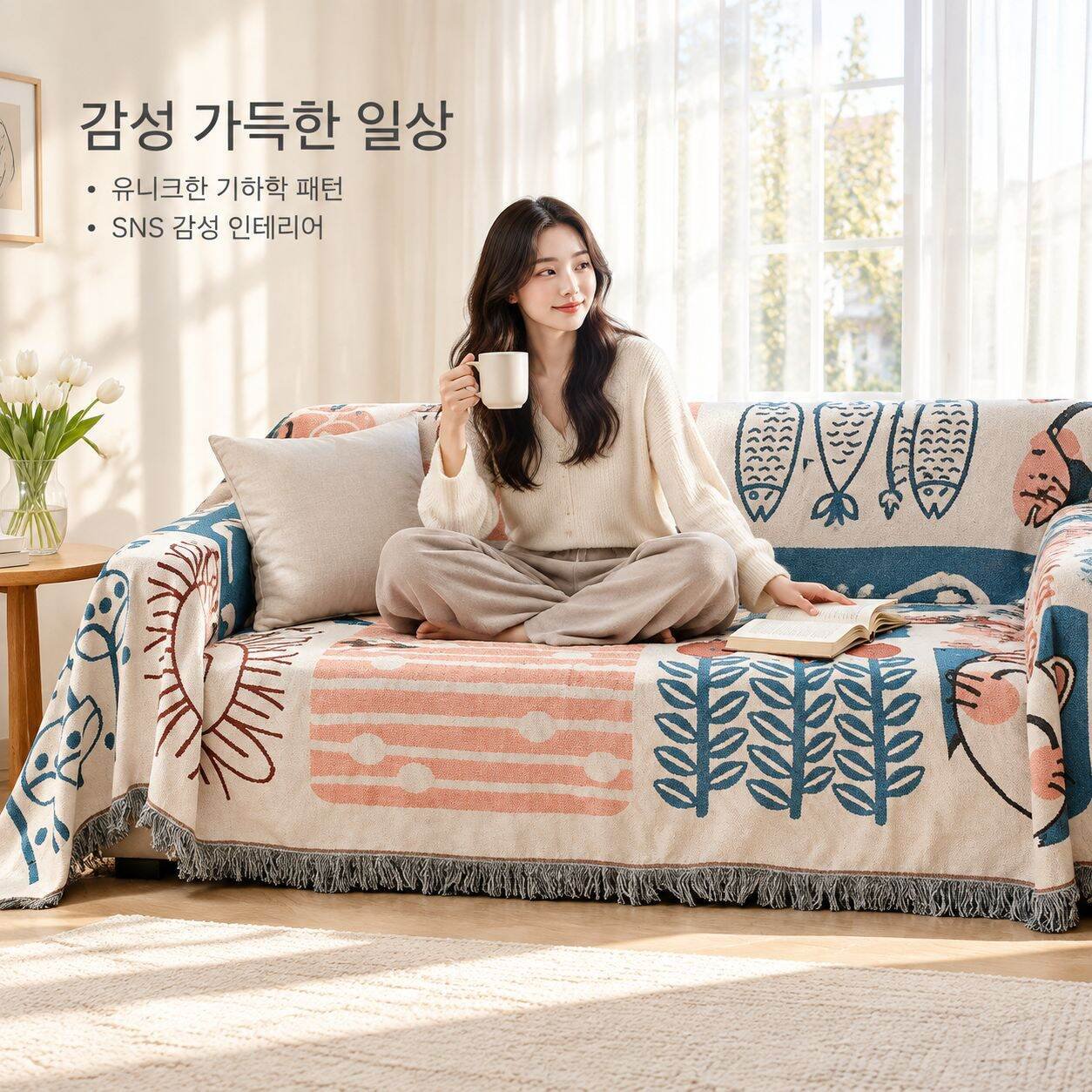 북유럽 스타일 사계절 전용 소파커버 미끄럼방지 커버