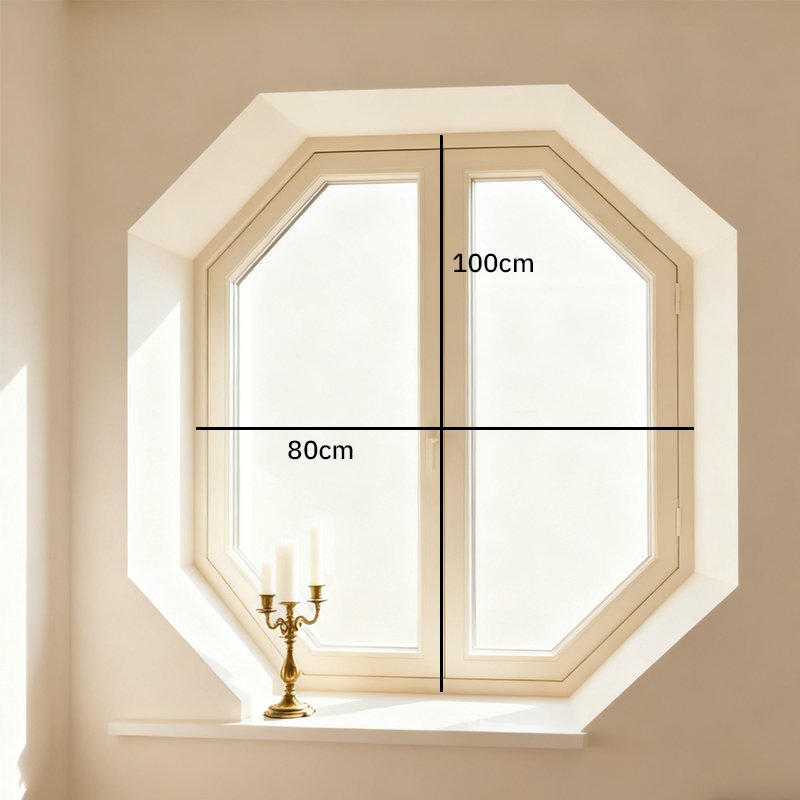 หน้าต่างแปดเหลี่ยมทันสมัยสำหรับห้องรับแขก