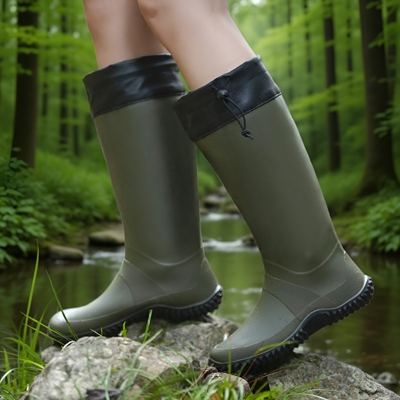 Foldable Rainforest Hiking Anti-slip Mid-calf Rain Boots