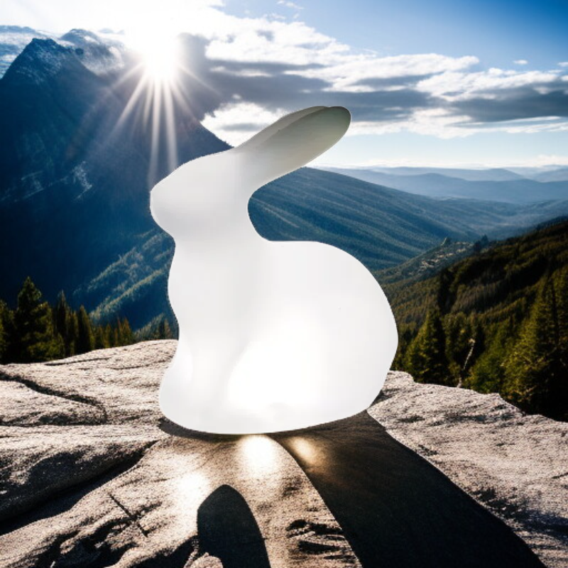  Lámpara de jardín en forma de conejo, luz ambiental para exteriores, decoración de jardín