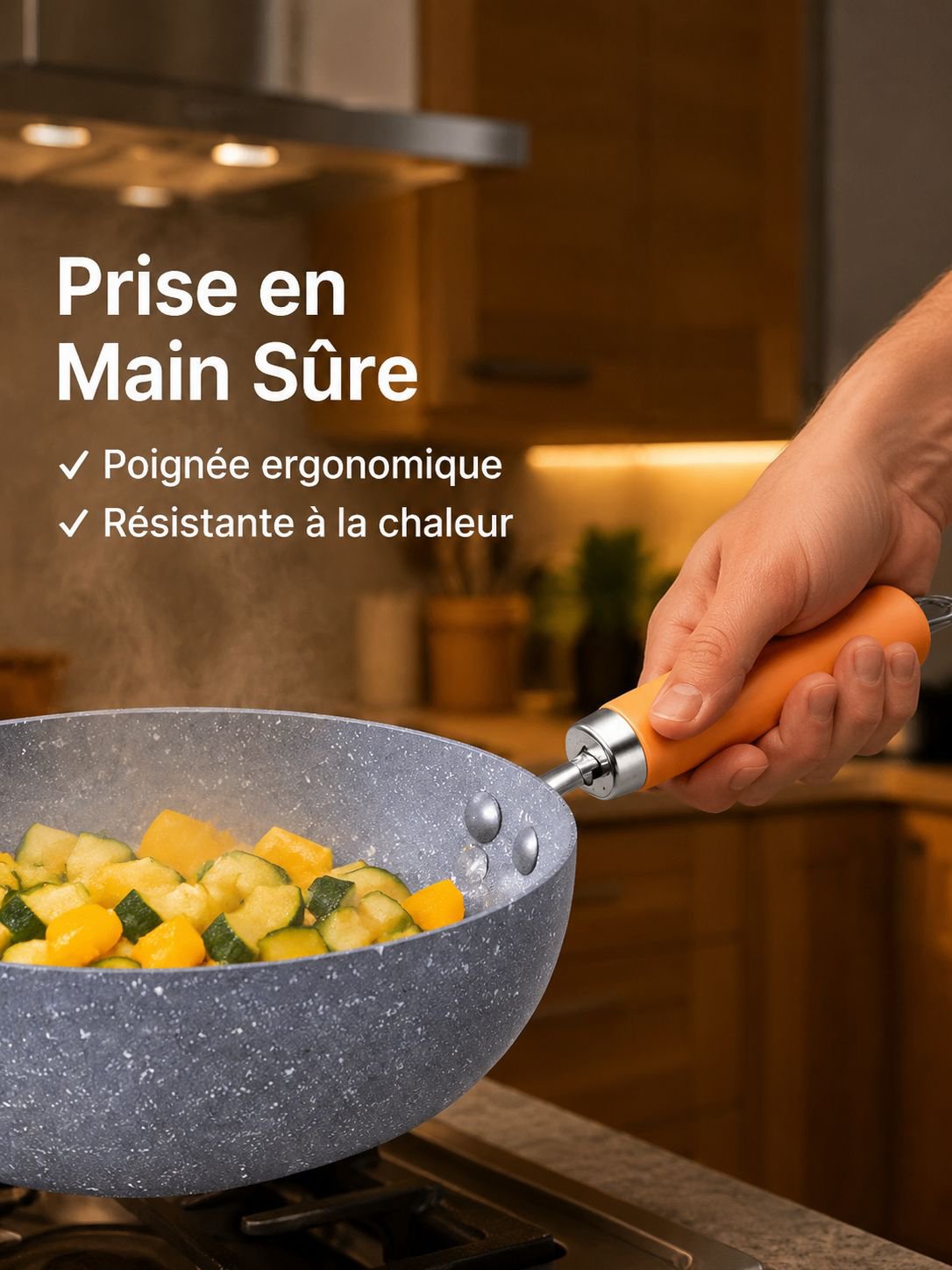 Poêle à frire antiadhésive effet marbre, multifonction pour la maison