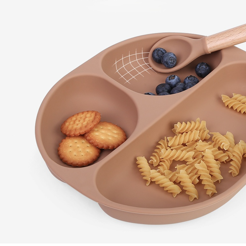 嬰兒餐具套裝 防滑分隔餐盤 嬰兒飯碗 湯匙餐具