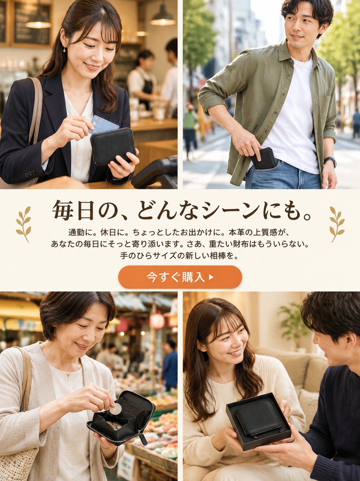 【姫路レザー】開運超軽量風琴マチ財布
