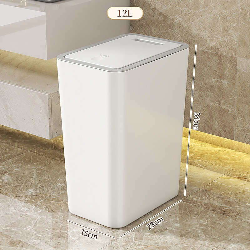 Poubelle à couvercle push pour dortoir et toilettes