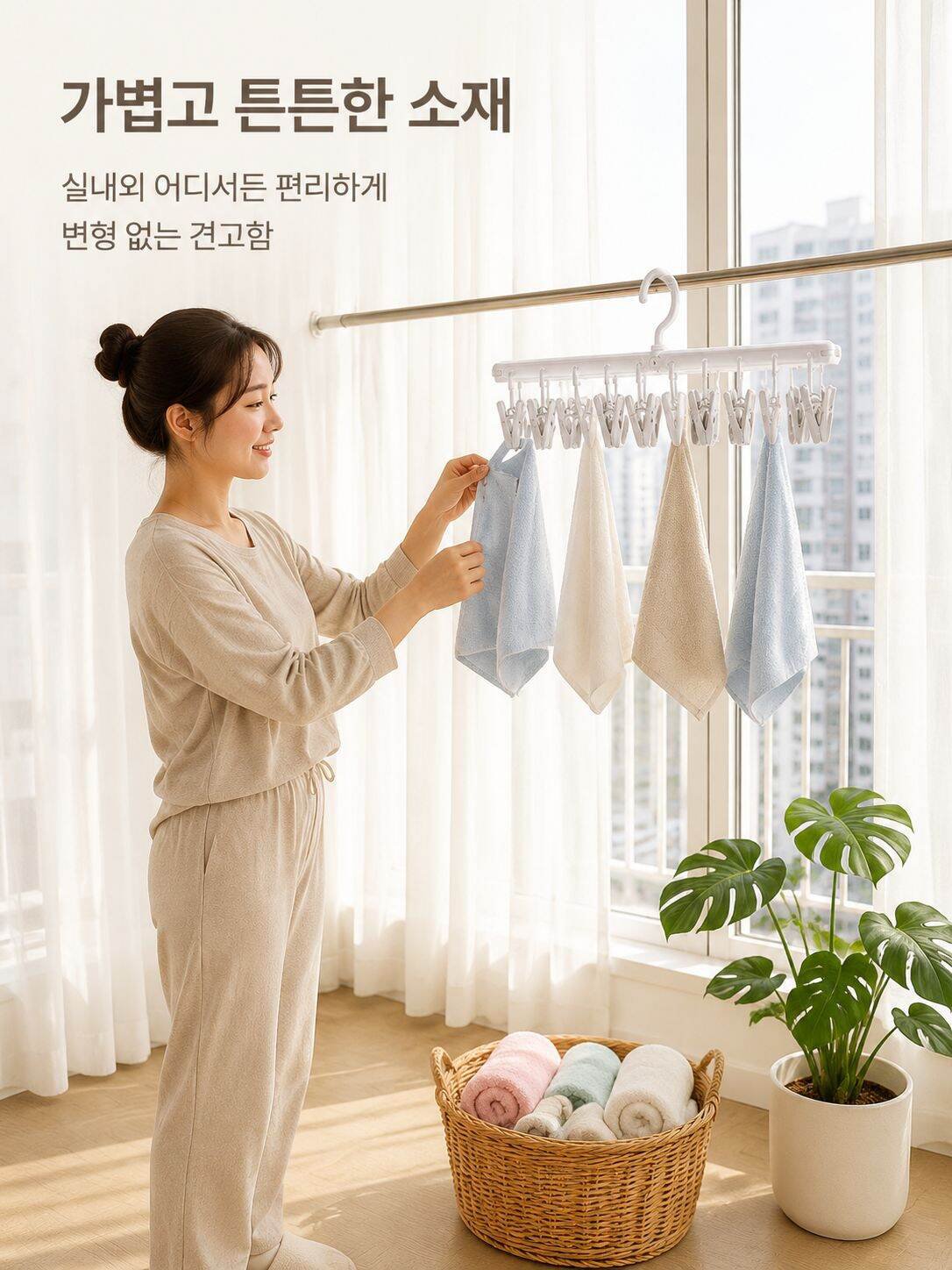 다기능 접이식 방풍 빨래 건조대