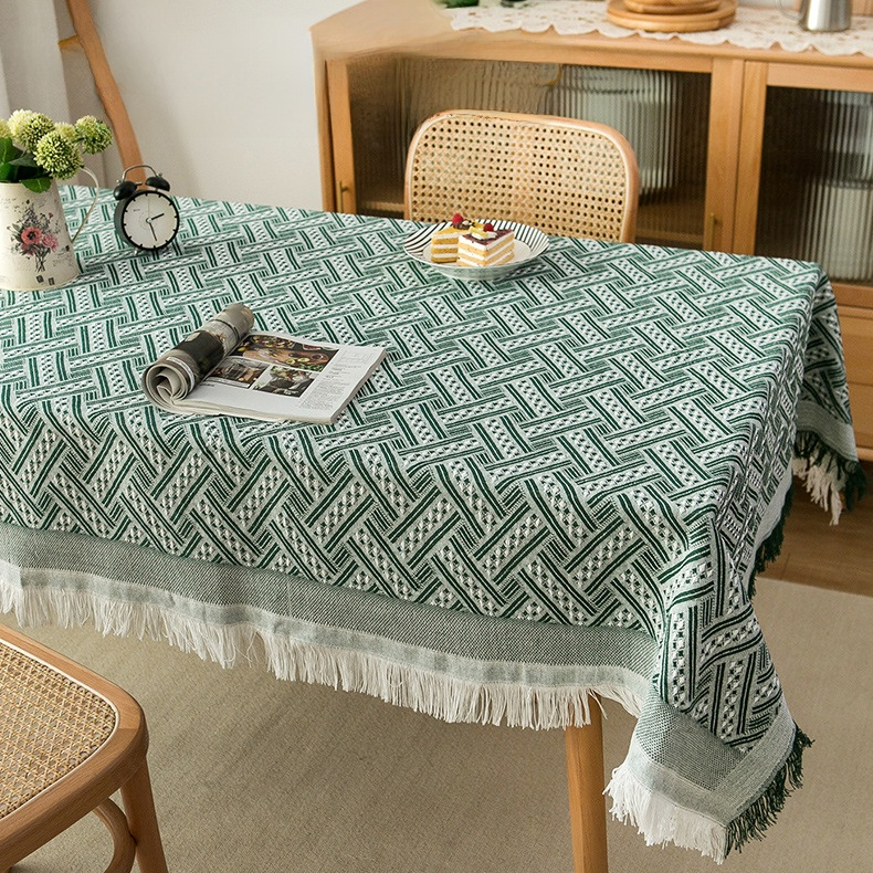 棉麻桌布日式純色蕾絲桌布茶几布高級感長桌布餐桌布