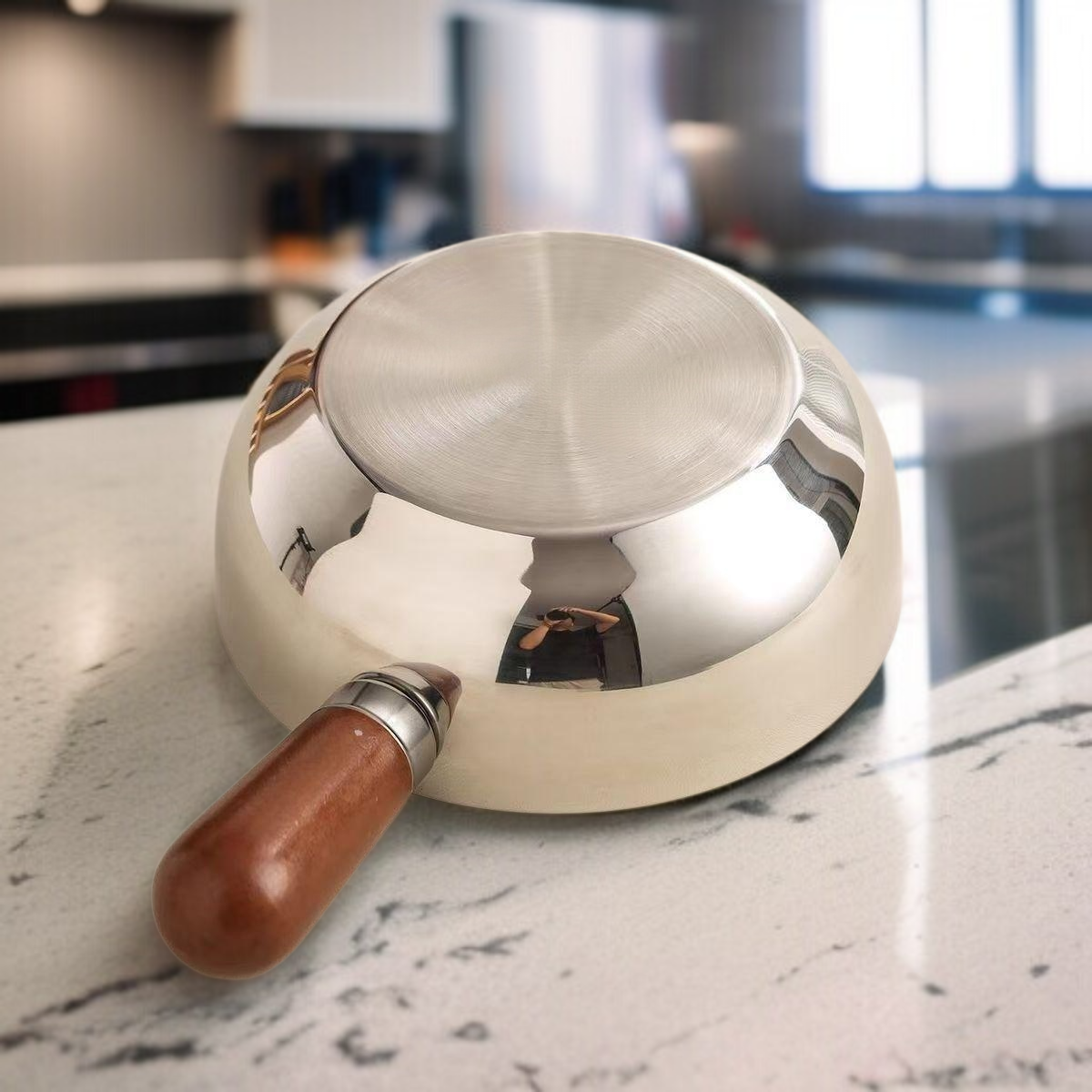 Single-Serve Stainless Steel Small Pot, High-Value Mahogany Style Snack Pot