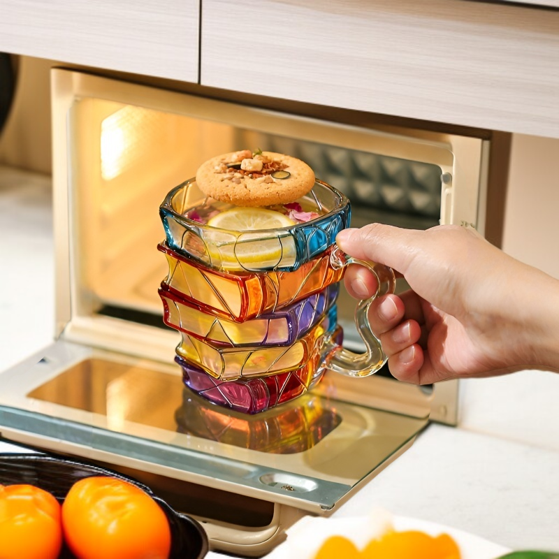 Borosilikatglas-Buch-Mug, modischer, bunter Kaffeebecher