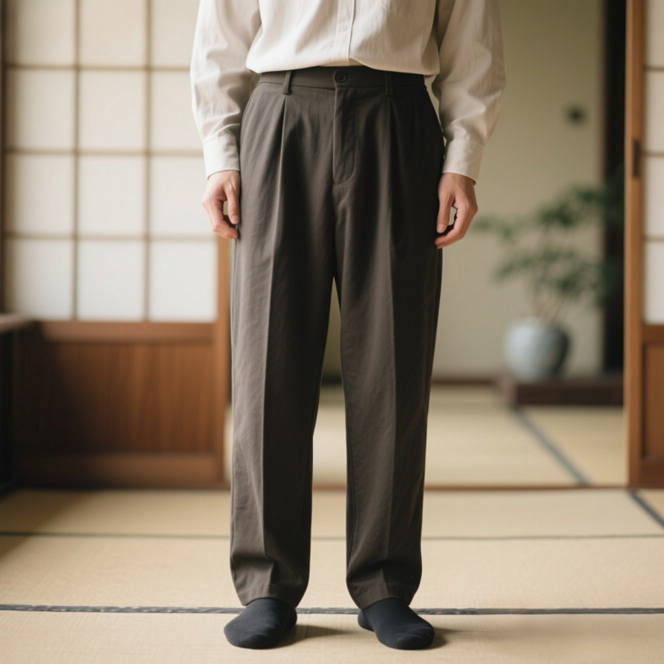 ドレープ感のあるメンズスラックス