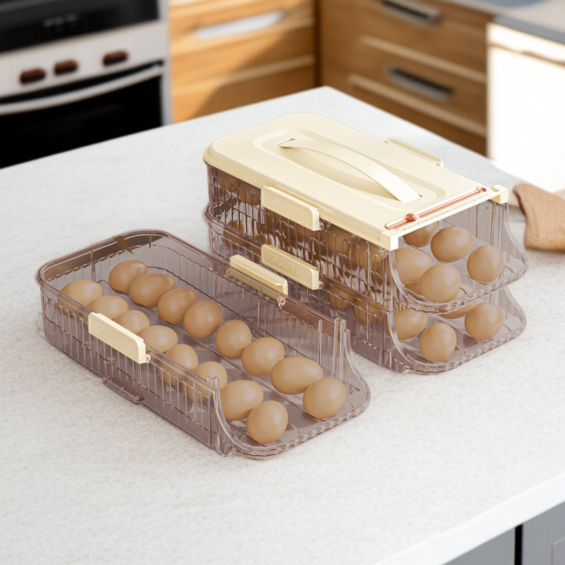 Kuchenny pojemnik na jajka do lodówki, obrotowy stojak na jajka