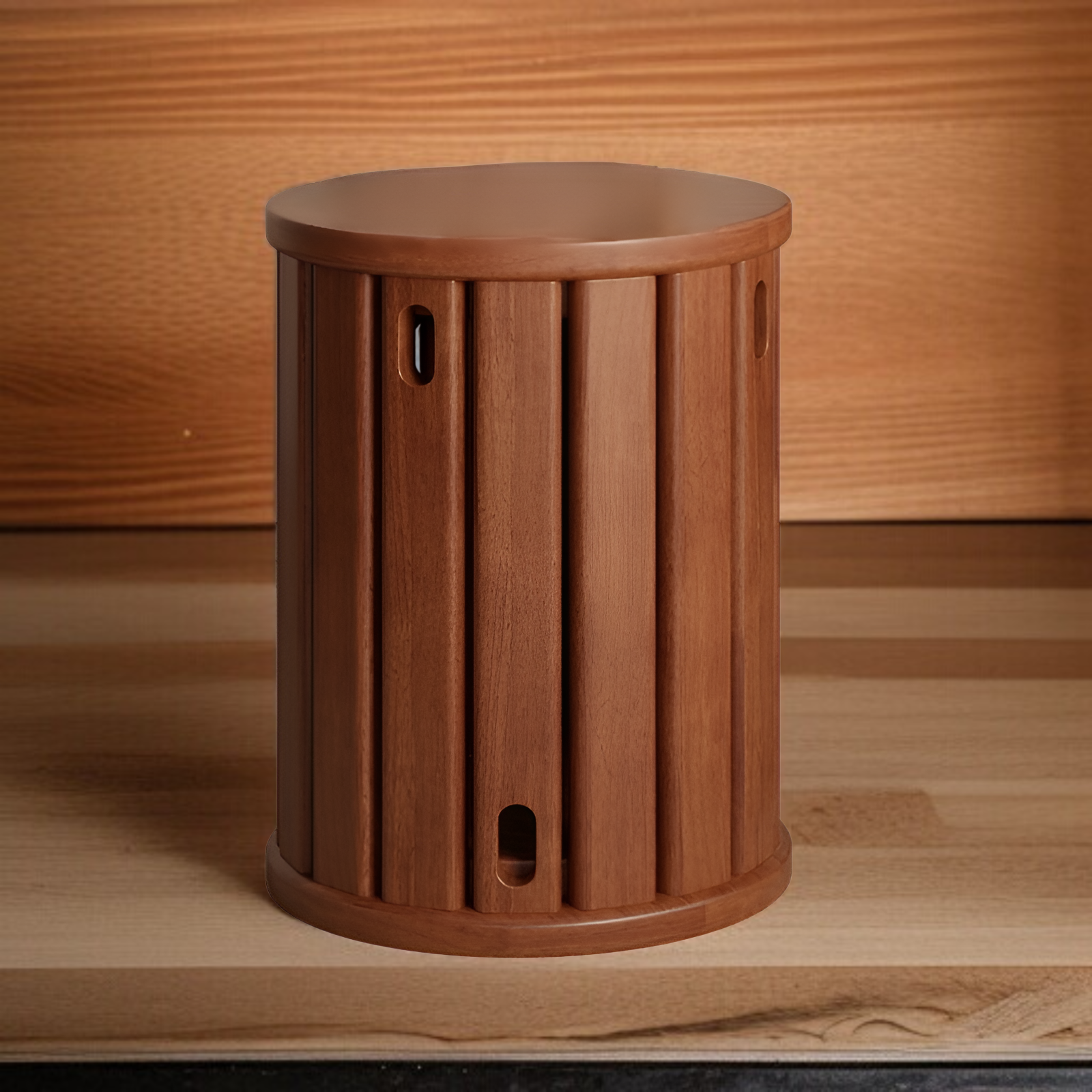 Household Short Stool Solid Wood Stackable Round Stool