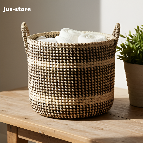 Hand-woven storage basket (8 pieces)