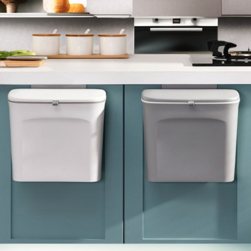 Cubo de basura deslizante para puerta de gabinete, colgante para cocina y baño