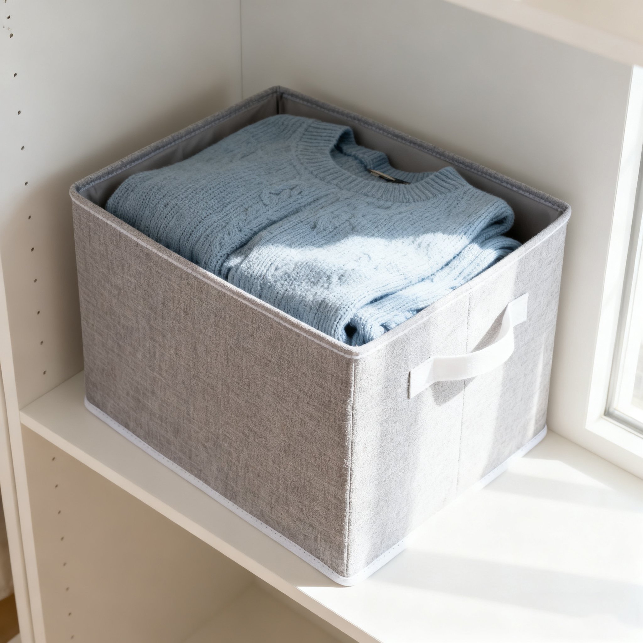 회색 패브릭 수납함