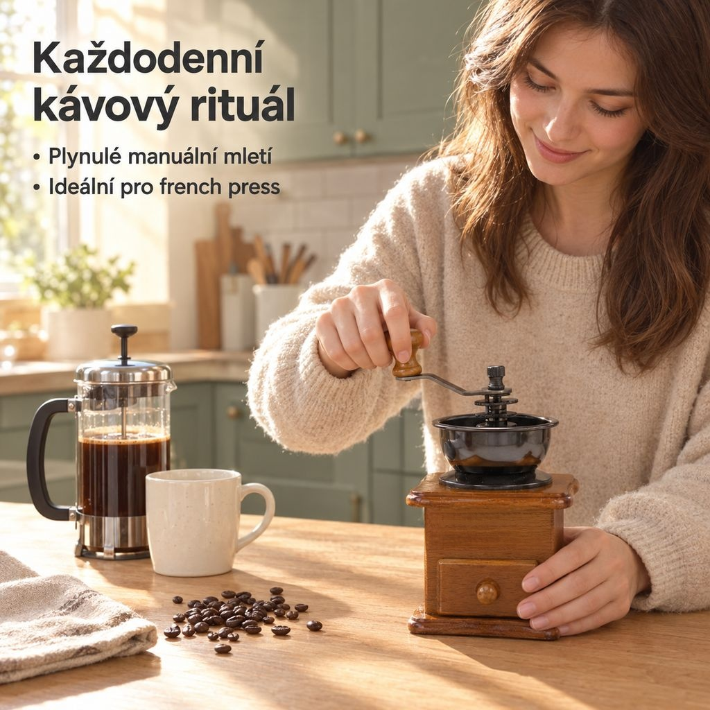 Mini ruční mlýnek na kávu