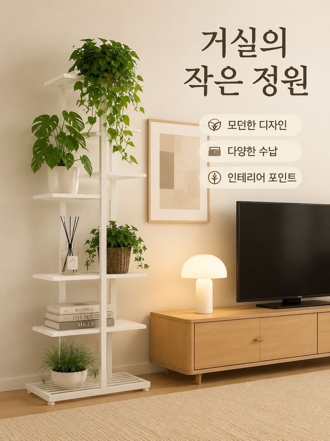 심플하고 세련된 다층 선반