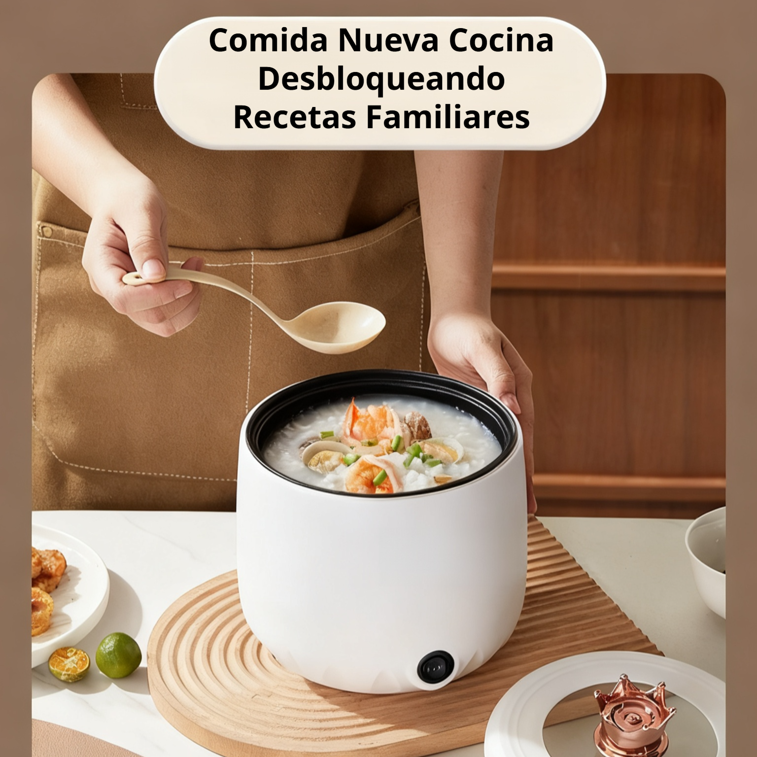 Olla eléctrica multifuncional para el hogar con revestimiento antiadherente