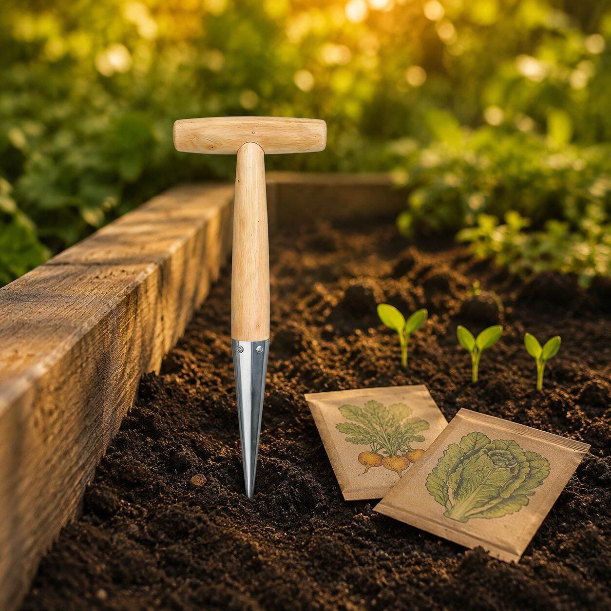 Garten-Säwerkzeug, Lochstecher und Pflanzgerät, Gemüse-Pflanzspaten