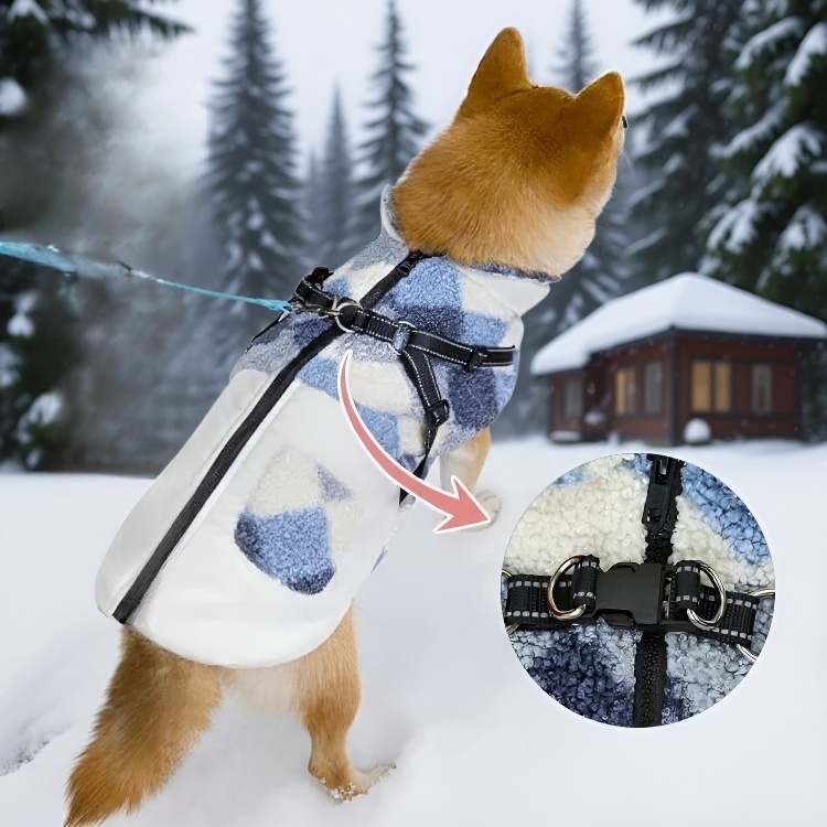 강아지 가슴 멜빵 패브릭 애견 옷 방한 보온 패딩 가슴 멜빵