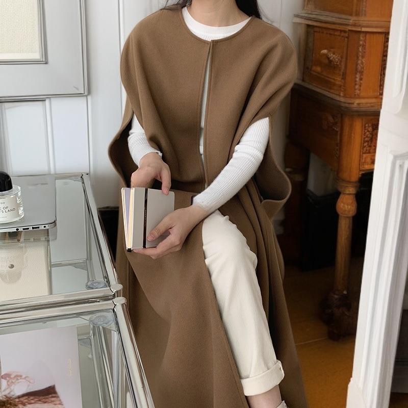 ルーズフィットロングウールコート