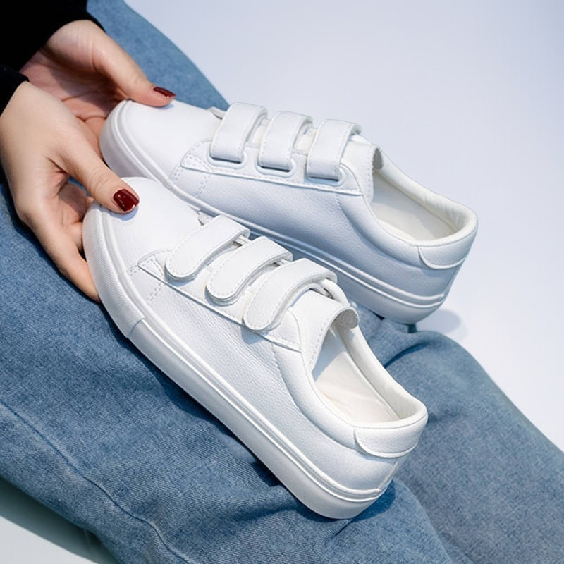 여성 캐주얼 플랫 화이트 슈즈