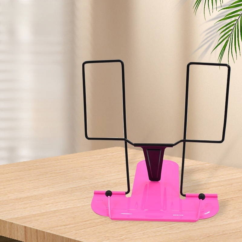 Folding metal bookshelf bookend