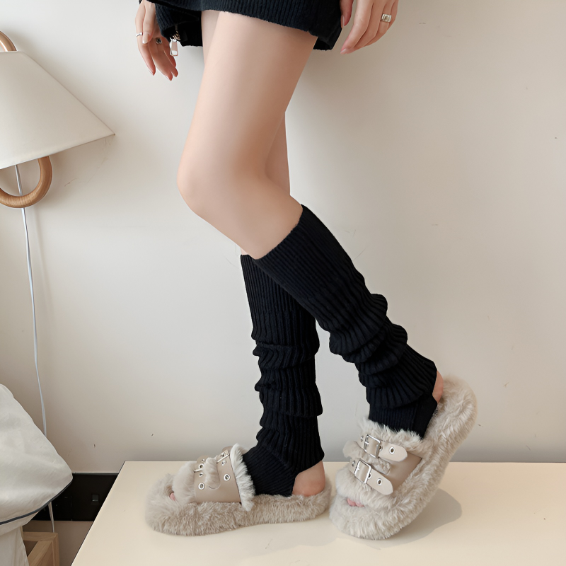 Thickened leg warmers/socks (with foot stirrups)