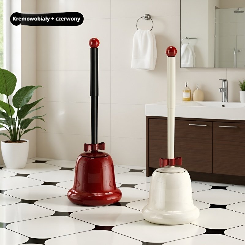 Stojąca szczotka do toalety z długą rączką w stylu retro