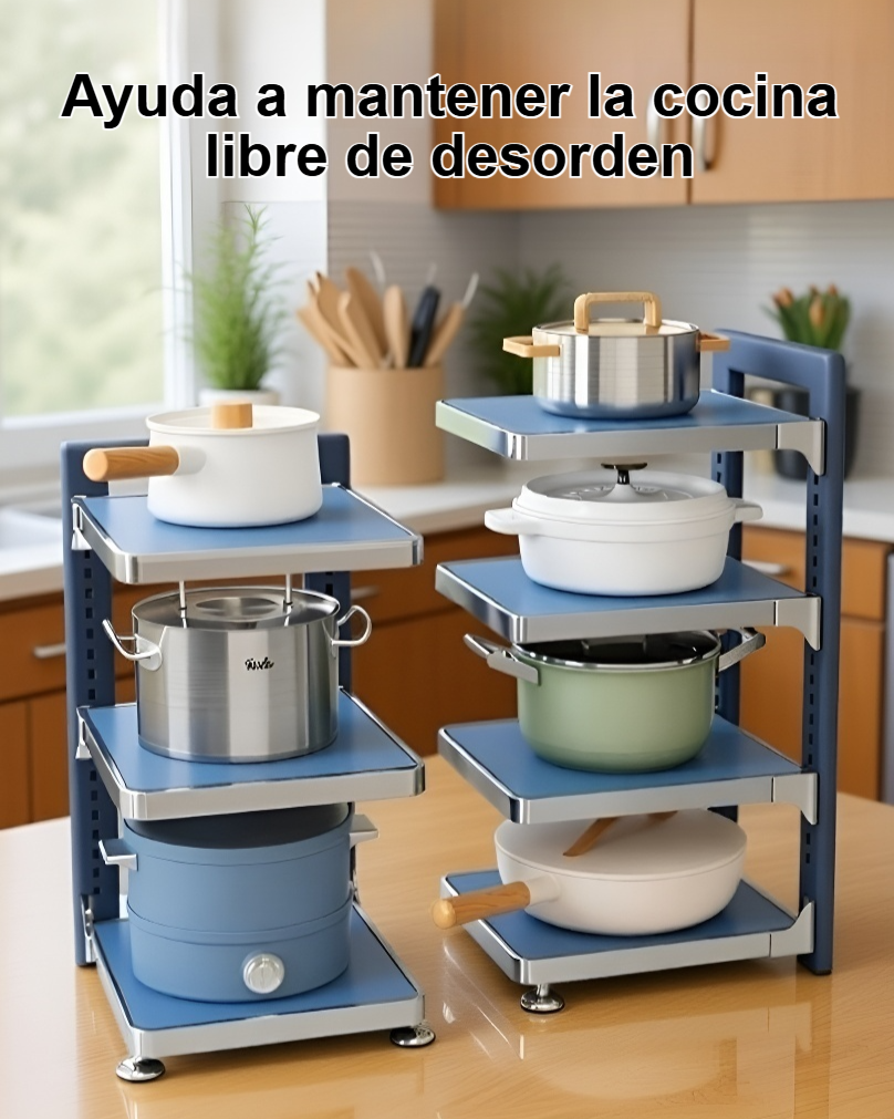 Organizador de ollas en gabinete de cocina