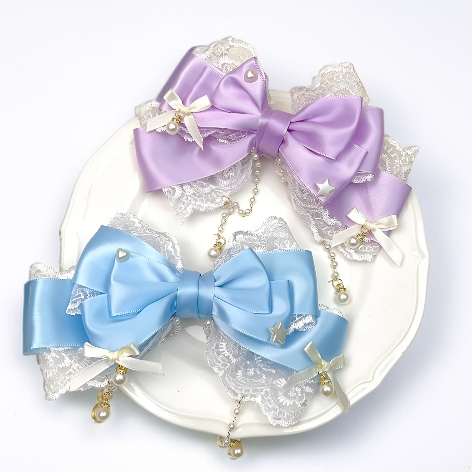 蝴蝶結蕾絲髮夾