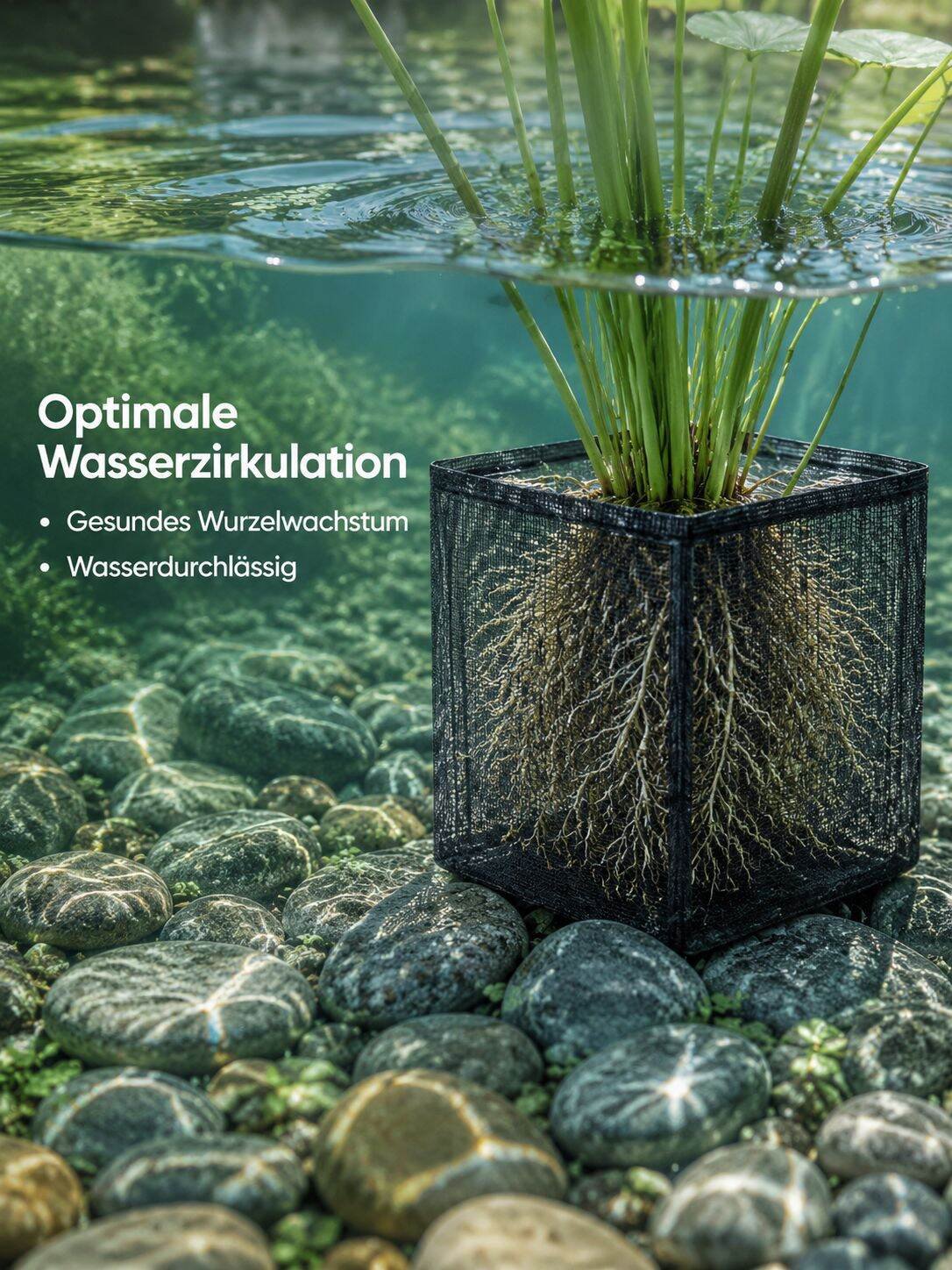 4er Set wiederverwendbare Netztöpfe für Wasserpflanzen, Teich und Wassergarten