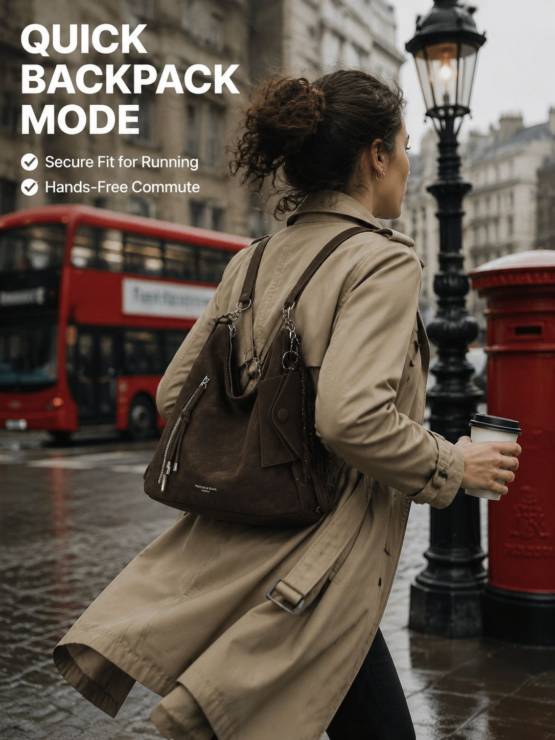 Retro-chic, stylish, versatile, large-capacity backpack/shoulder/crossbody bag