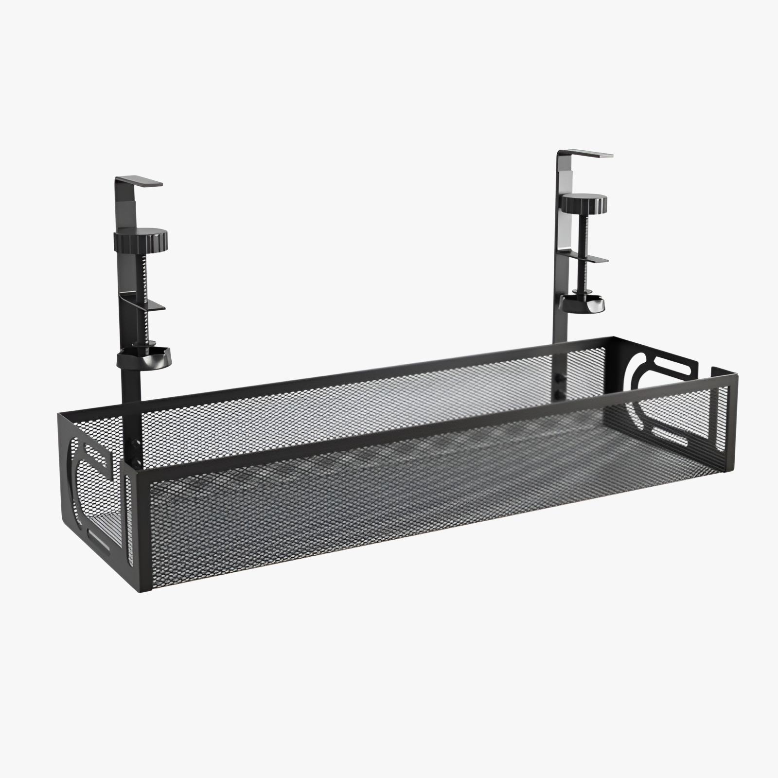 Under-desk cable management tray rack, office desk wire organizer, power strip holder